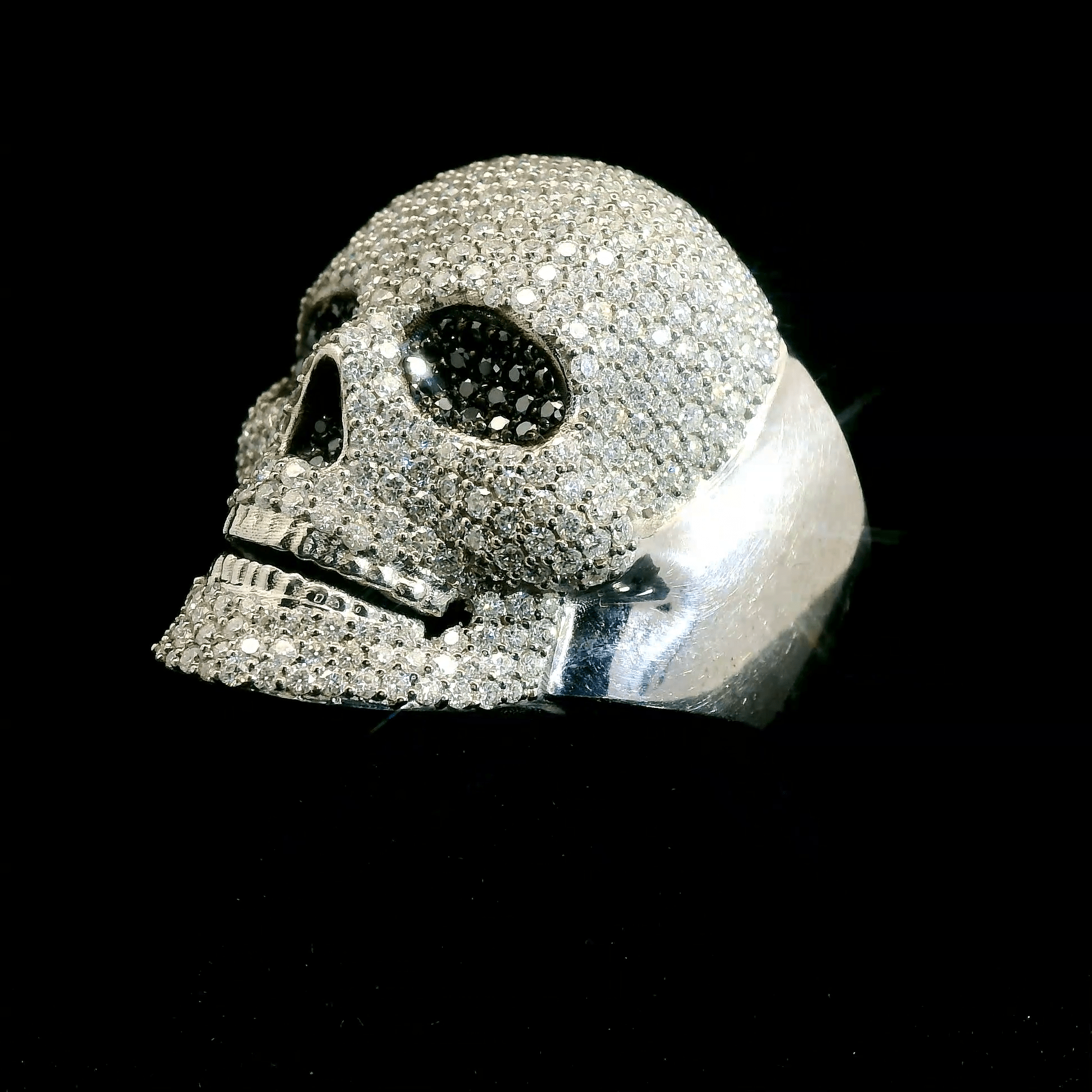 Moissanite Skull Ring