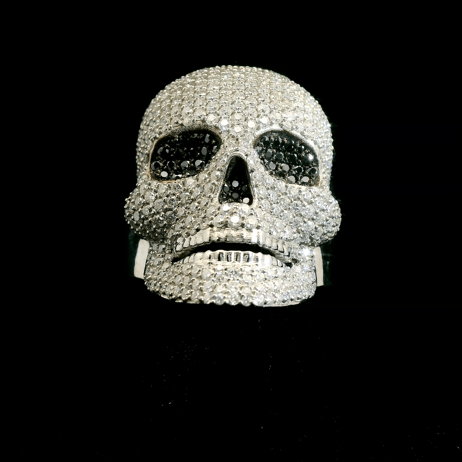 Moissanite Skull Ring