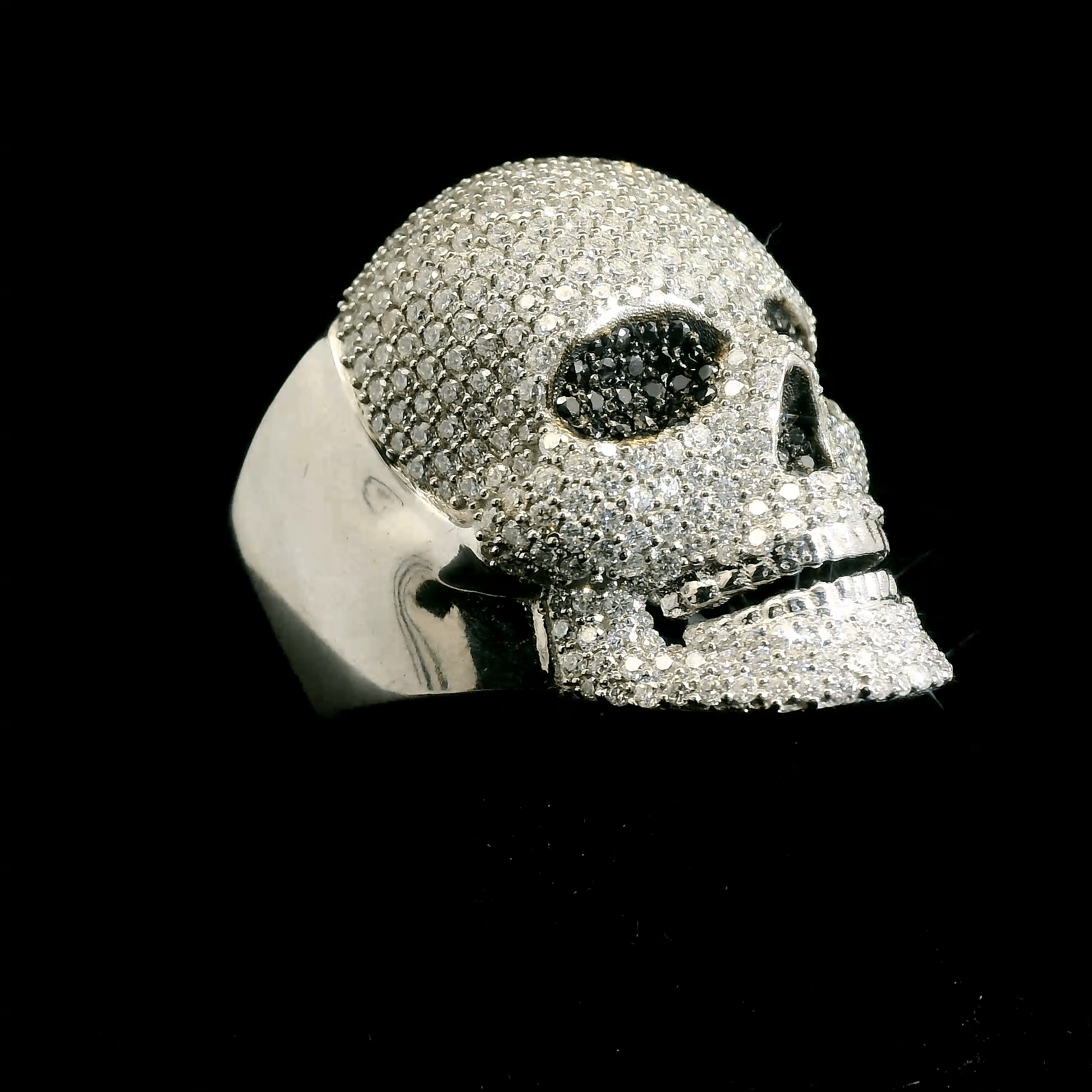 Moissanite Skull Ring