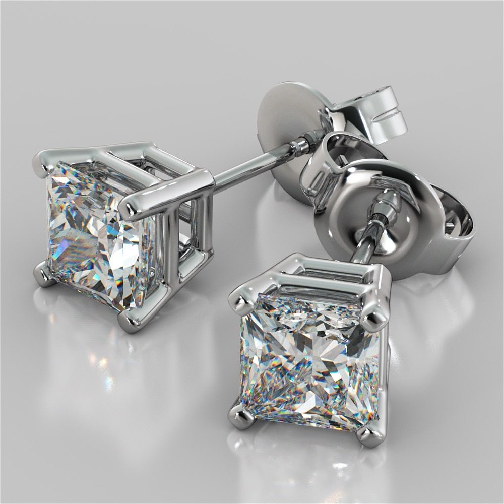 Princess Cut Diamond Stud Earrings