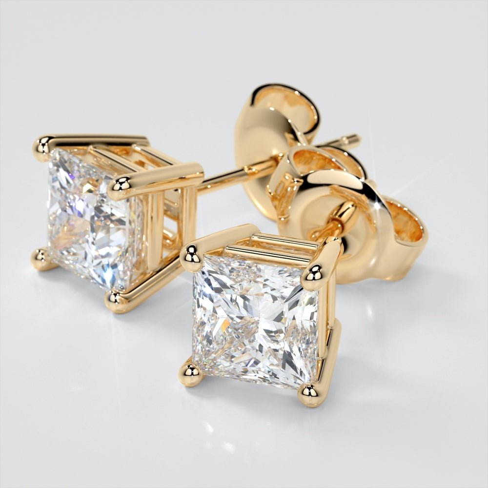 Princess Cut Diamond Stud Earrings