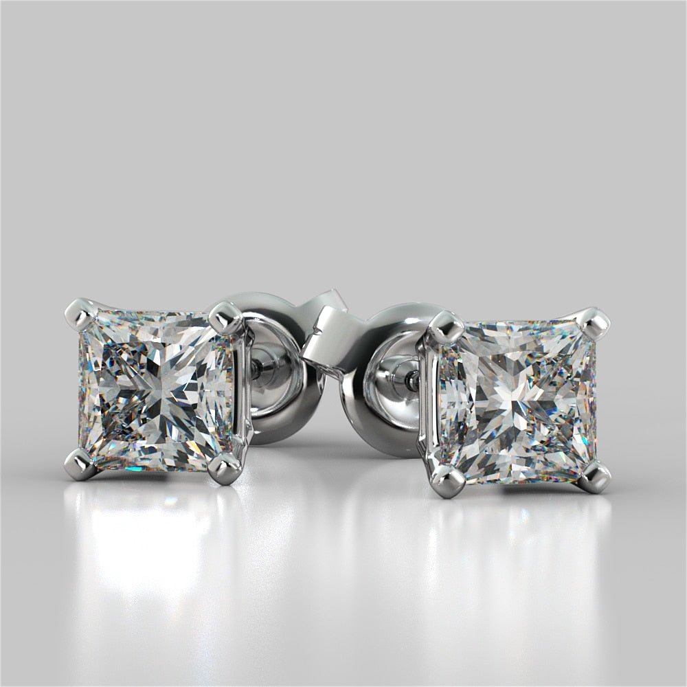 Princess Cut Diamond Stud Earrings