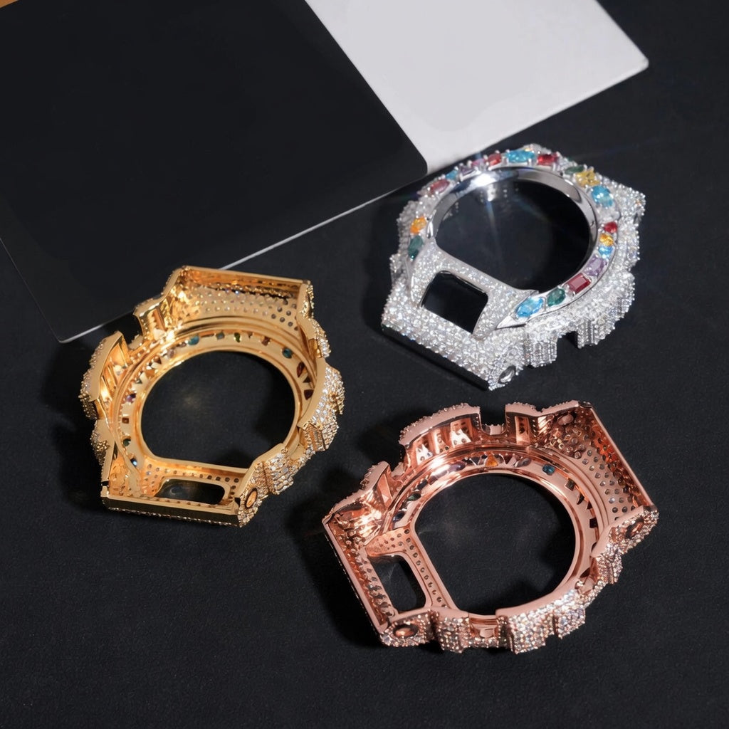 Iced Out Multicolor Moissanite Watch - 925 Sterling Silver