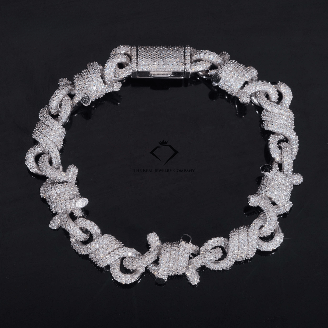 Twist of Ice – 15MM Infinity Thorn Moissanite Bracelet