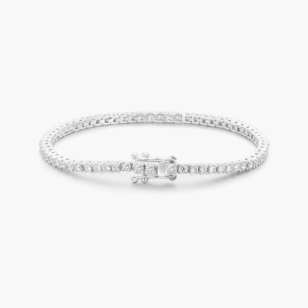 10K Solid Gold 2mm Moissanite Tennis Bracelet The Real Jewelry Company