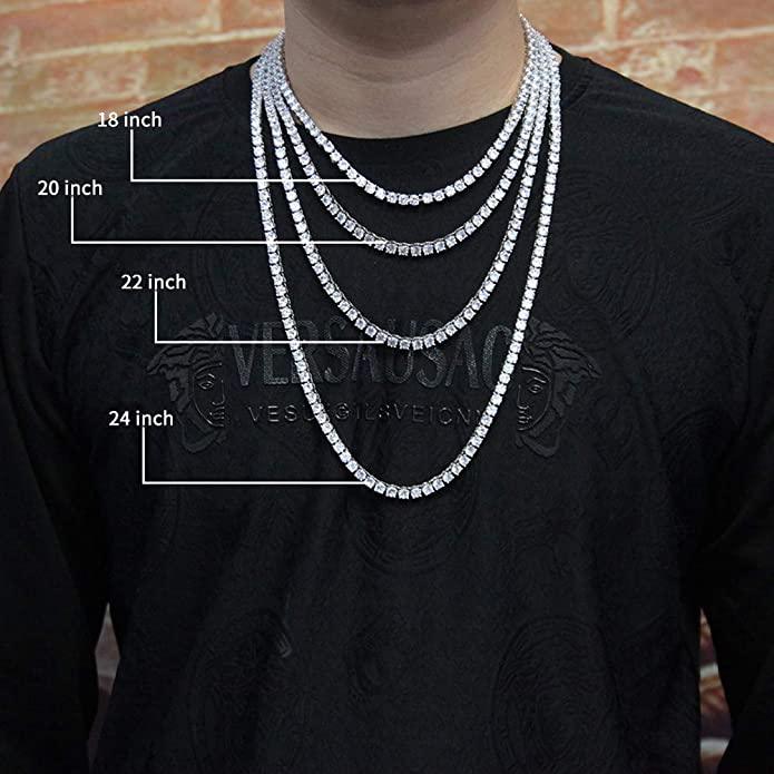 10K Solid Gold 2mm Moissanite Tennis Chain