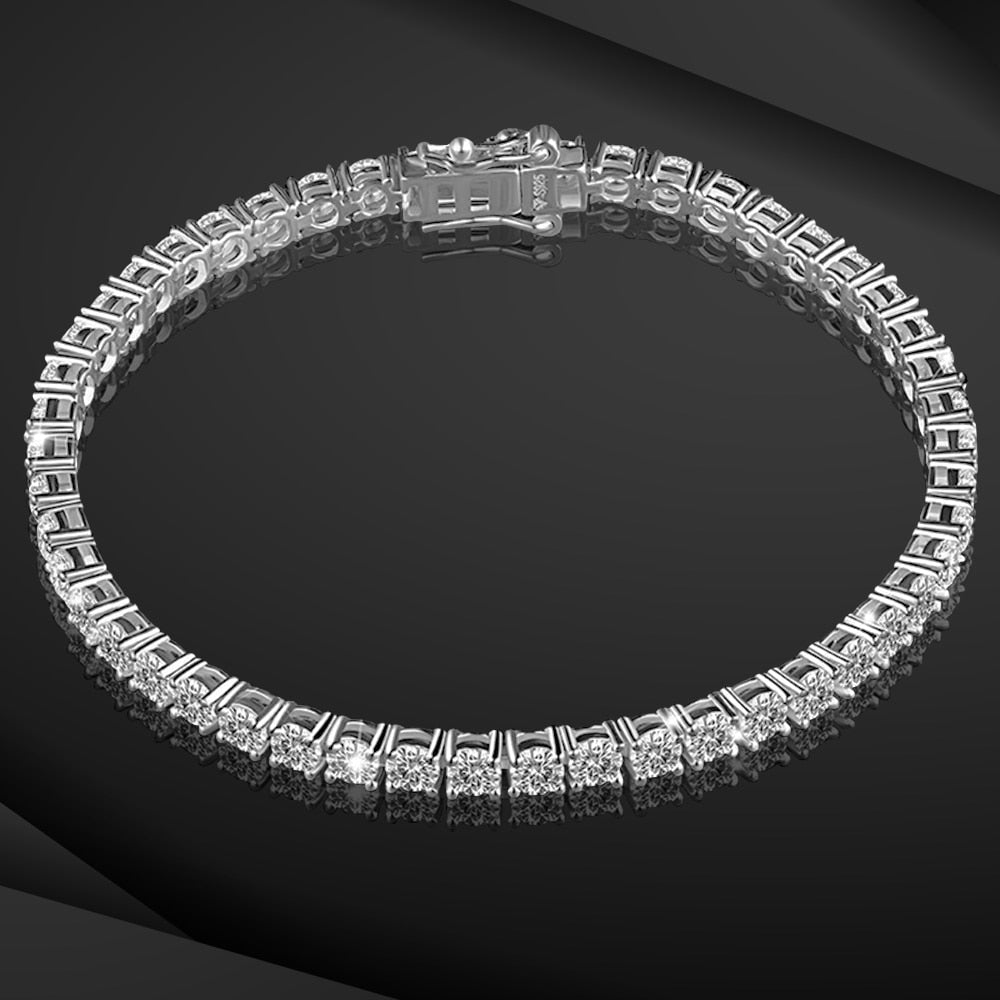 10k Solid Gold 3mm Moissanite Tennis Bracelet The Real Jewelry Company