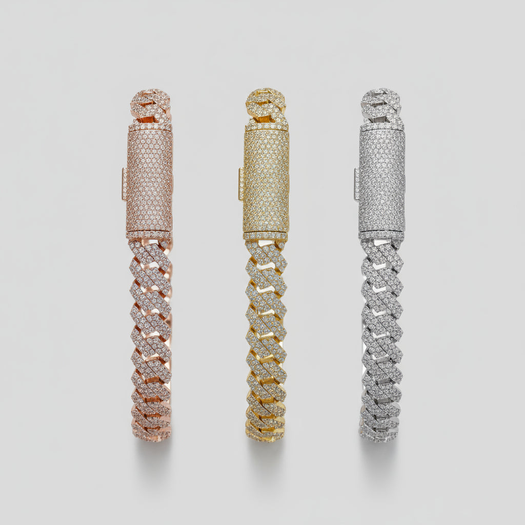 10mm Moissanite Prong Link Cuban Bracelet - The Real Jewelry CompanyThe Real Jewelry CompanyBracelets