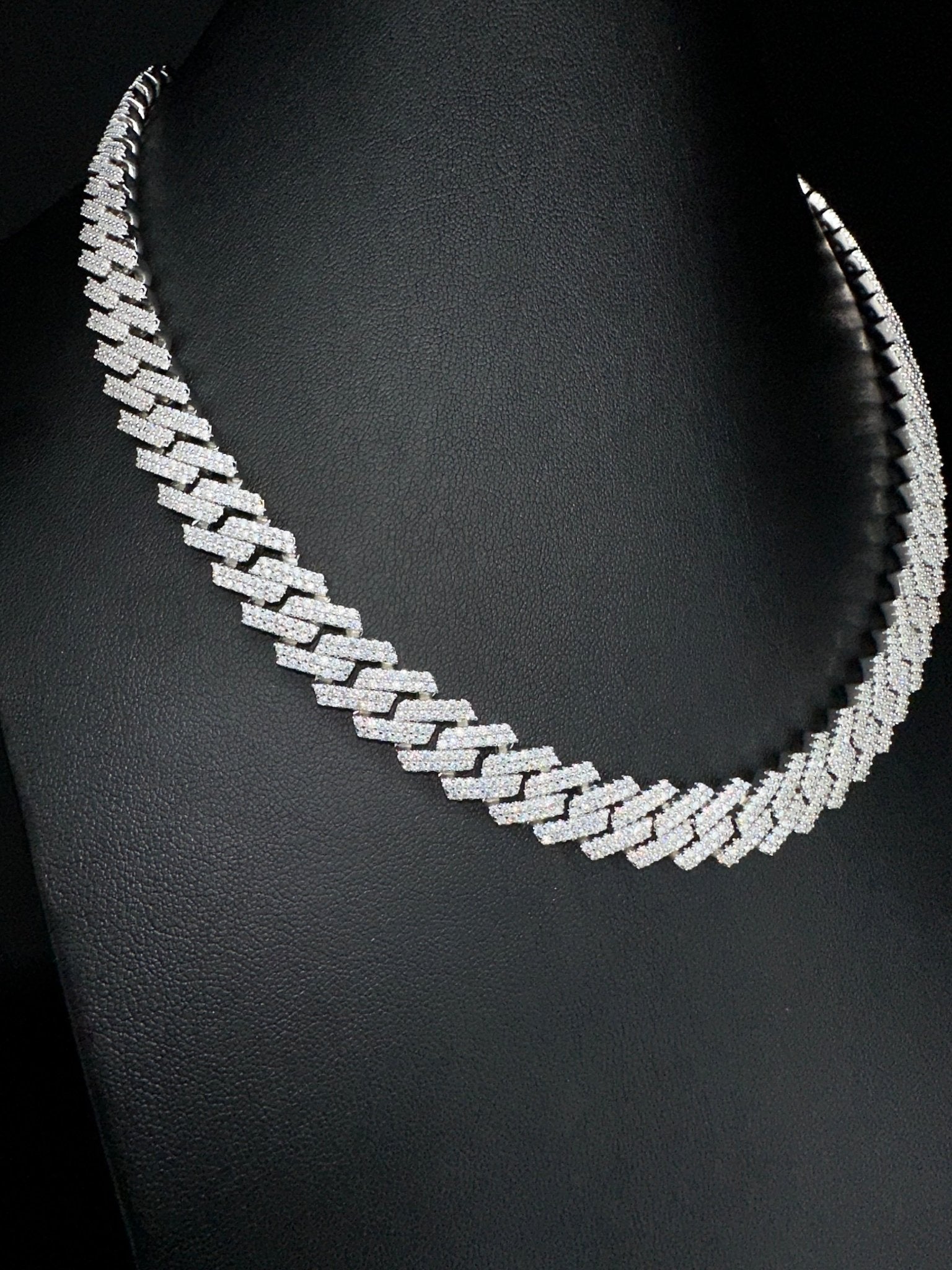 12mm Moissanite Prong Style Cuban Chain - The Real Jewelry CompanyThe Real Jewelry CompanyNecklaces