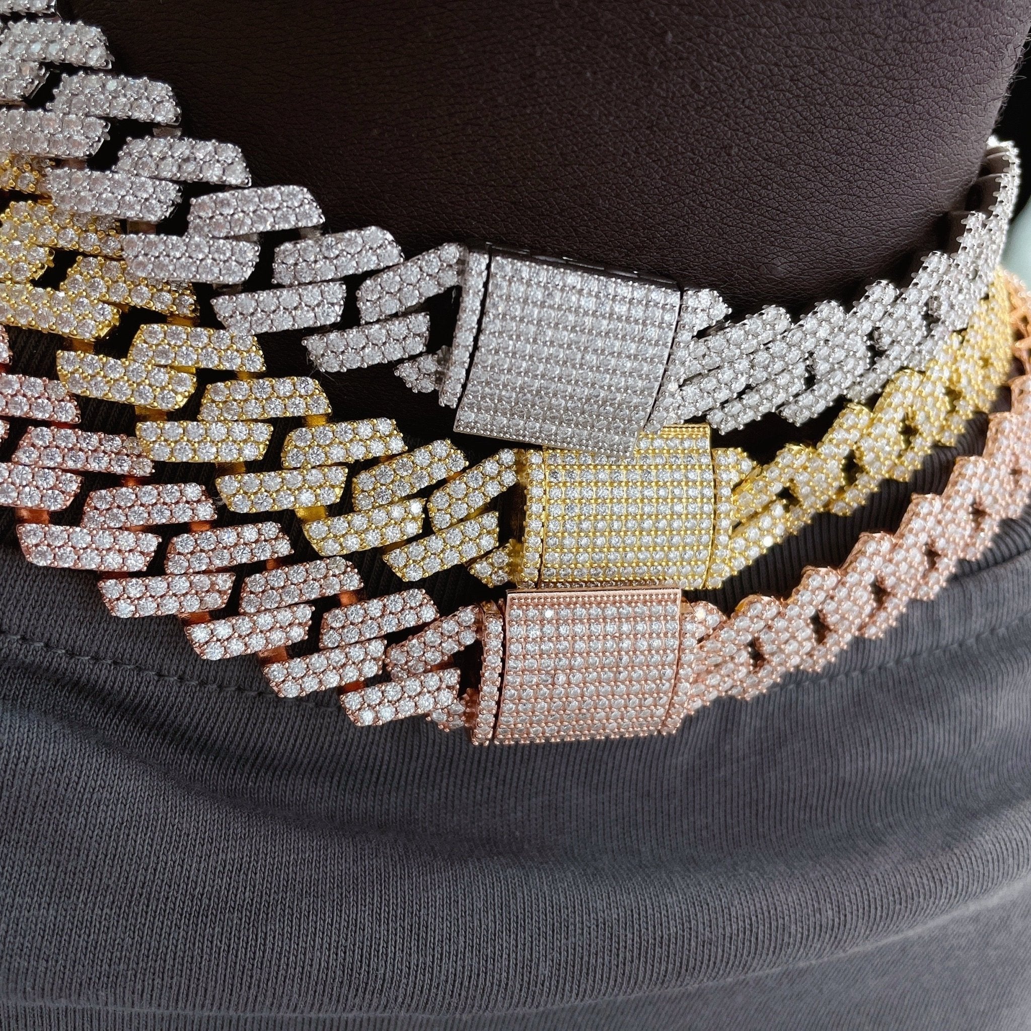 15mm 2-Row Prong Style Cuban Chain - The Real Jewelry CompanyThe Real Jewelry CompanyNecklaces