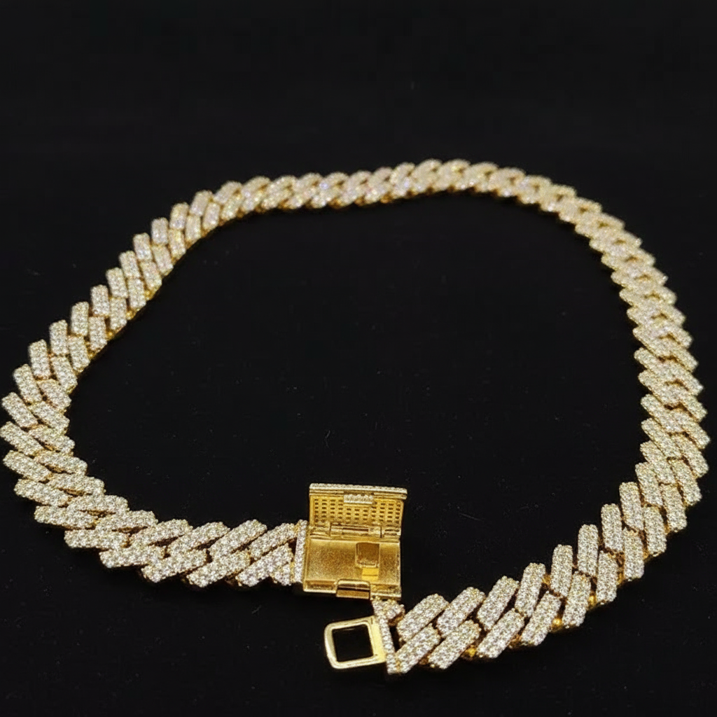 15mm 2-Row Prong Style Cuban Chain - The Real Jewelry CompanyThe Real Jewelry CompanyNecklaces