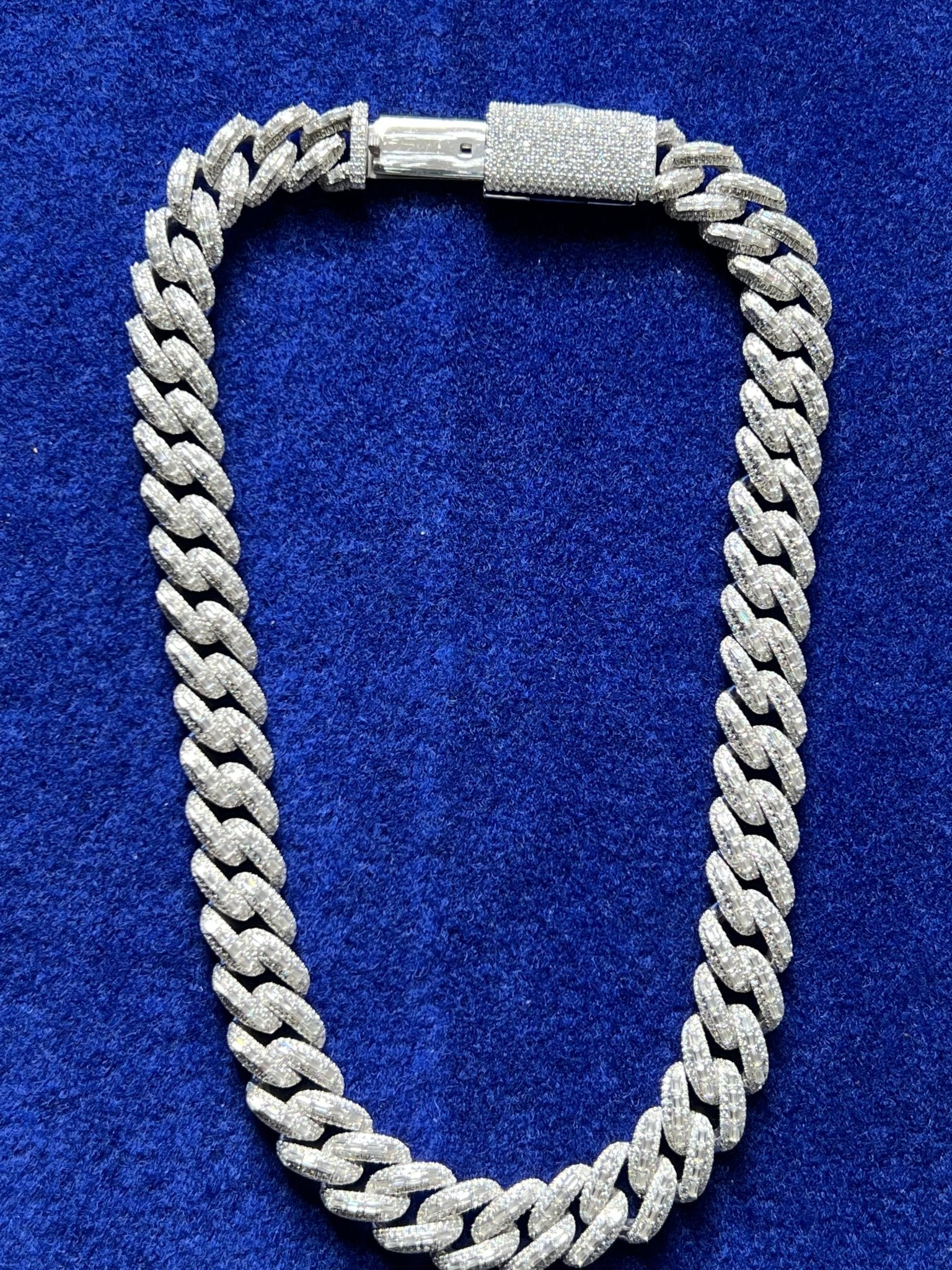 18mm 3-D Baguette Moissanite Miami Link Cuban Chain - The Real Jewelry CompanyThe Real Jewelry CompanyNecklaces