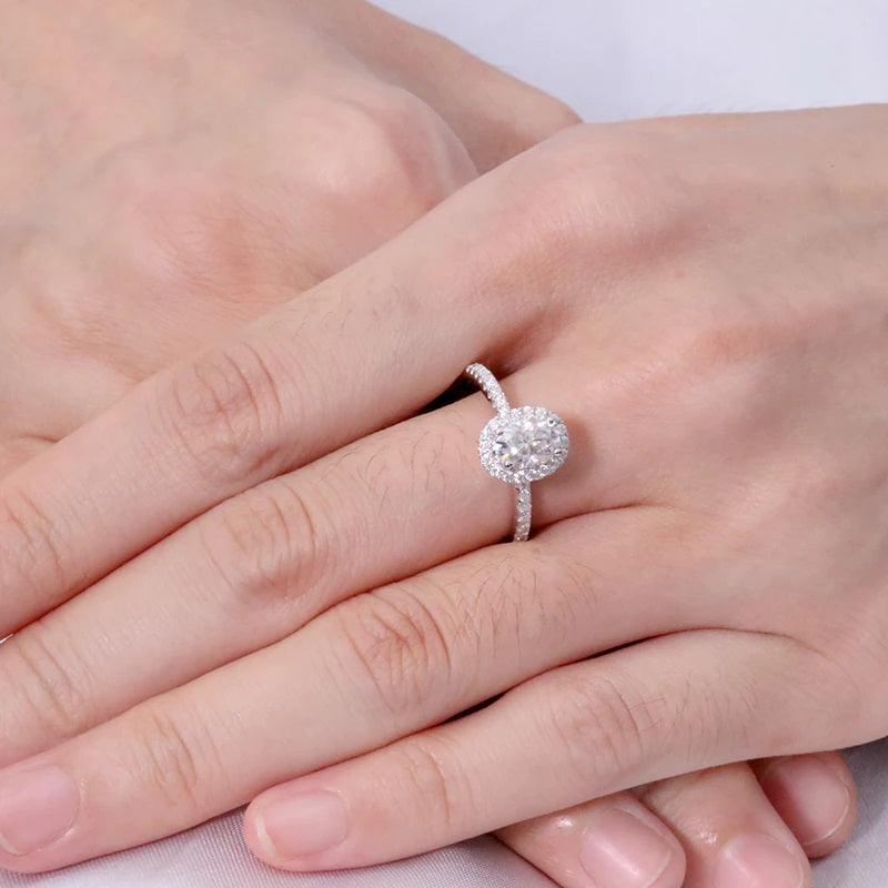 1CT Oval Cut Moissanite 10K Solid Gold Ring - The Real Jewelry CompanyThe Real Jewelry CompanyRings