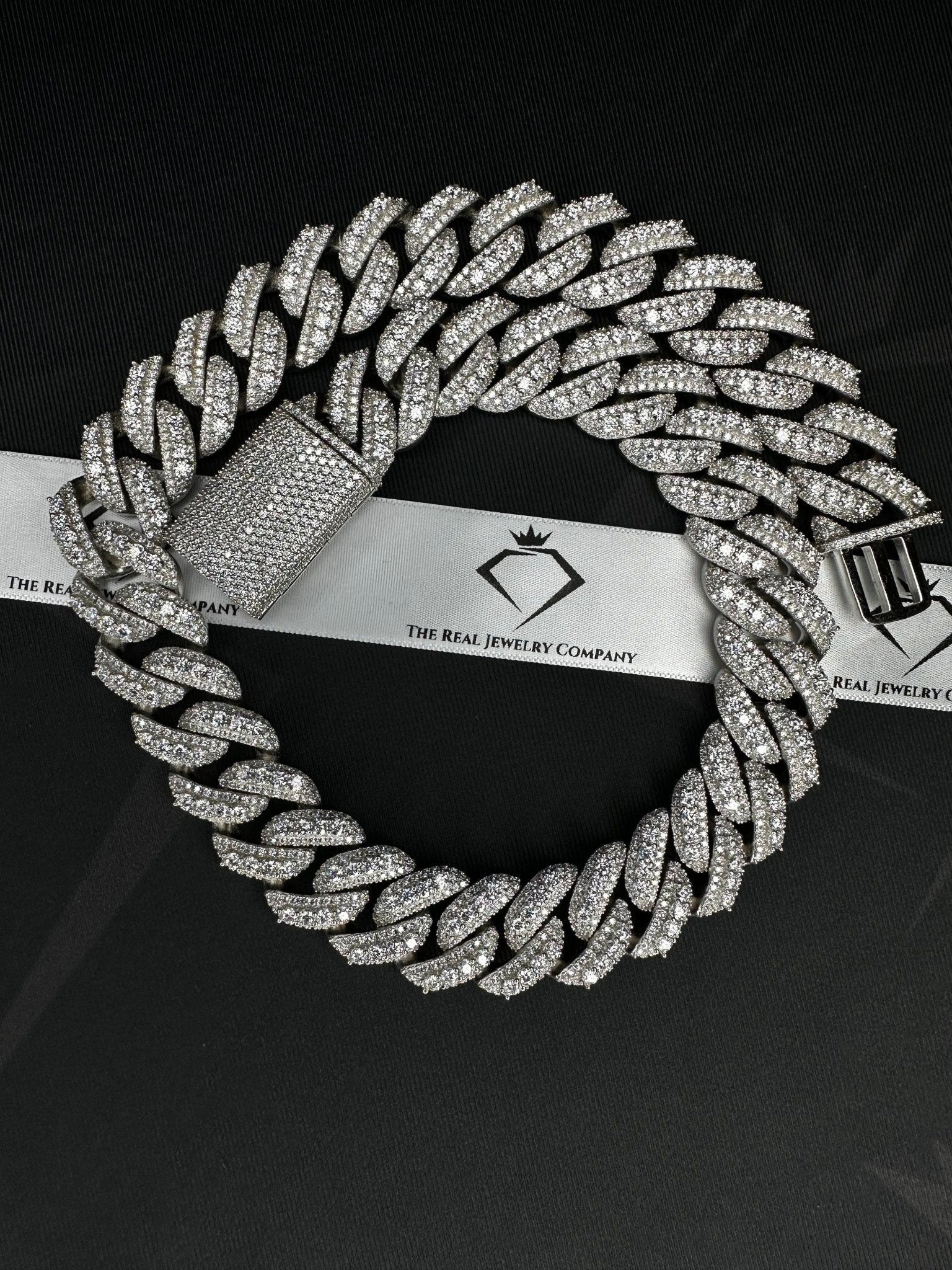 20MM Moissanite 3-D Halo Cuban Chain - The Real Jewelry CompanyThe Real Jewelry CompanyNecklaces