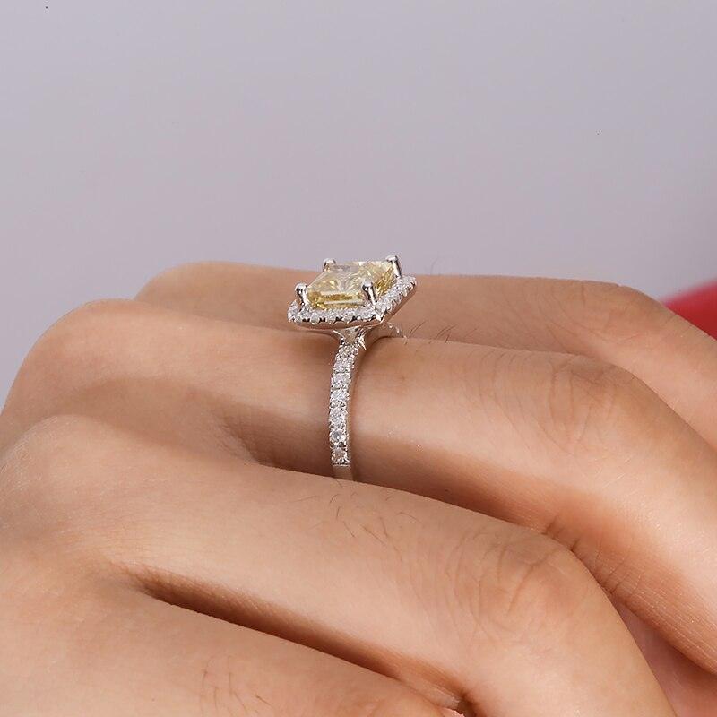 2CT Yellow Princess Cut Moissanite 10K Gold Ring - The Real Jewelry CompanyThe Real Jewelry CompanyRings
