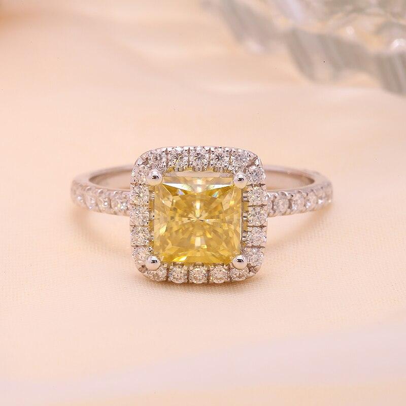 2CT Yellow Princess Cut Moissanite 10K Gold Ring - The Real Jewelry CompanyThe Real Jewelry CompanyRings