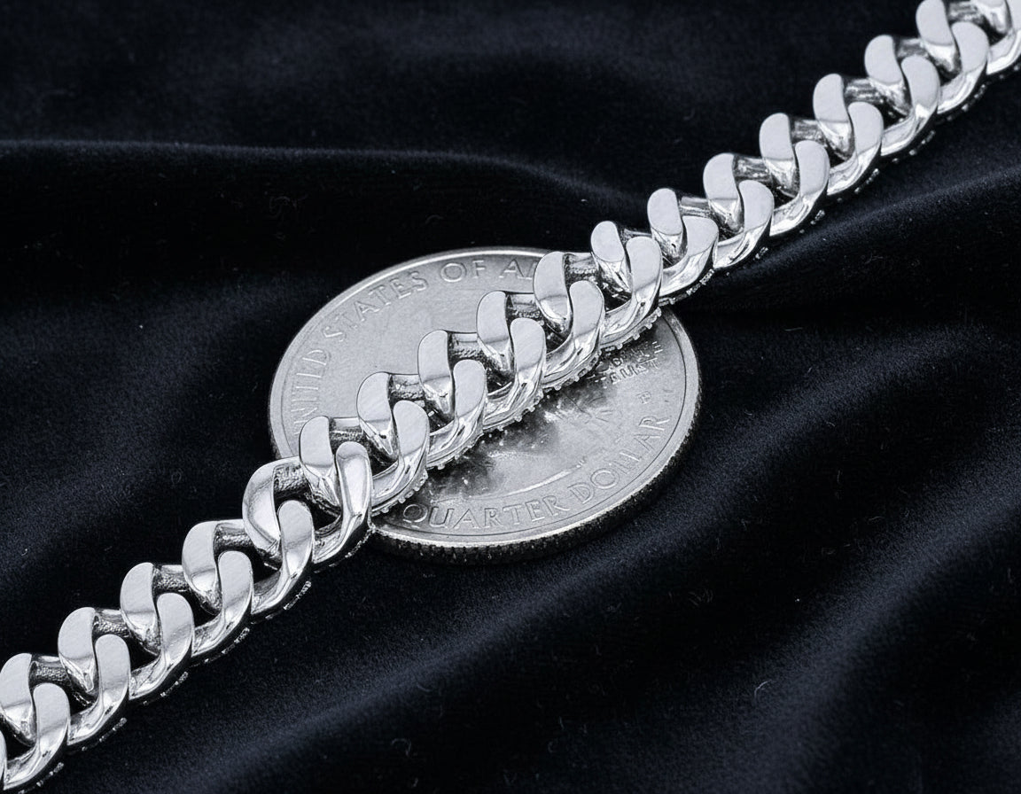 8mm Diamond Miami Cuban Chain - The Real Jewelry CompanyThe Real Jewelry CompanyNecklaces