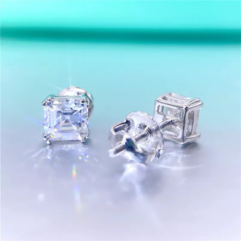 Asscher Cut Moissanite Earrings - The Real Jewelry CompanyThe Real Jewelry CompanyEarrings
