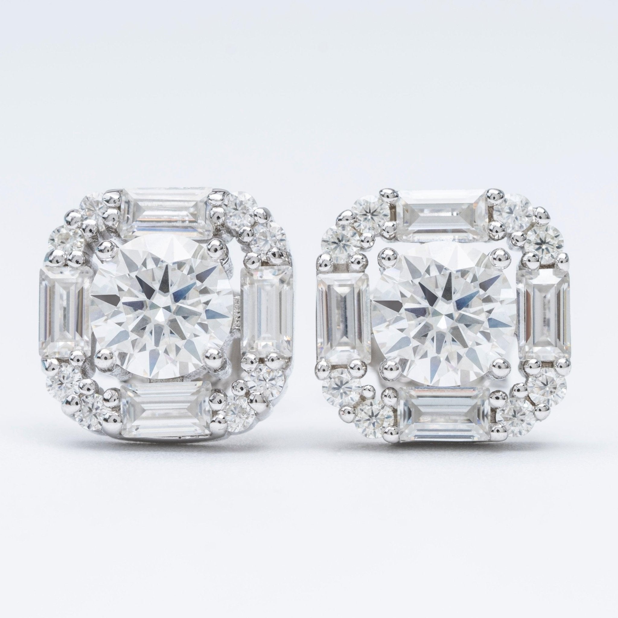 Baguette Moissanite Square Stud Earrings - The Real Jewelry CompanyThe Real Jewelry CompanyEarrings