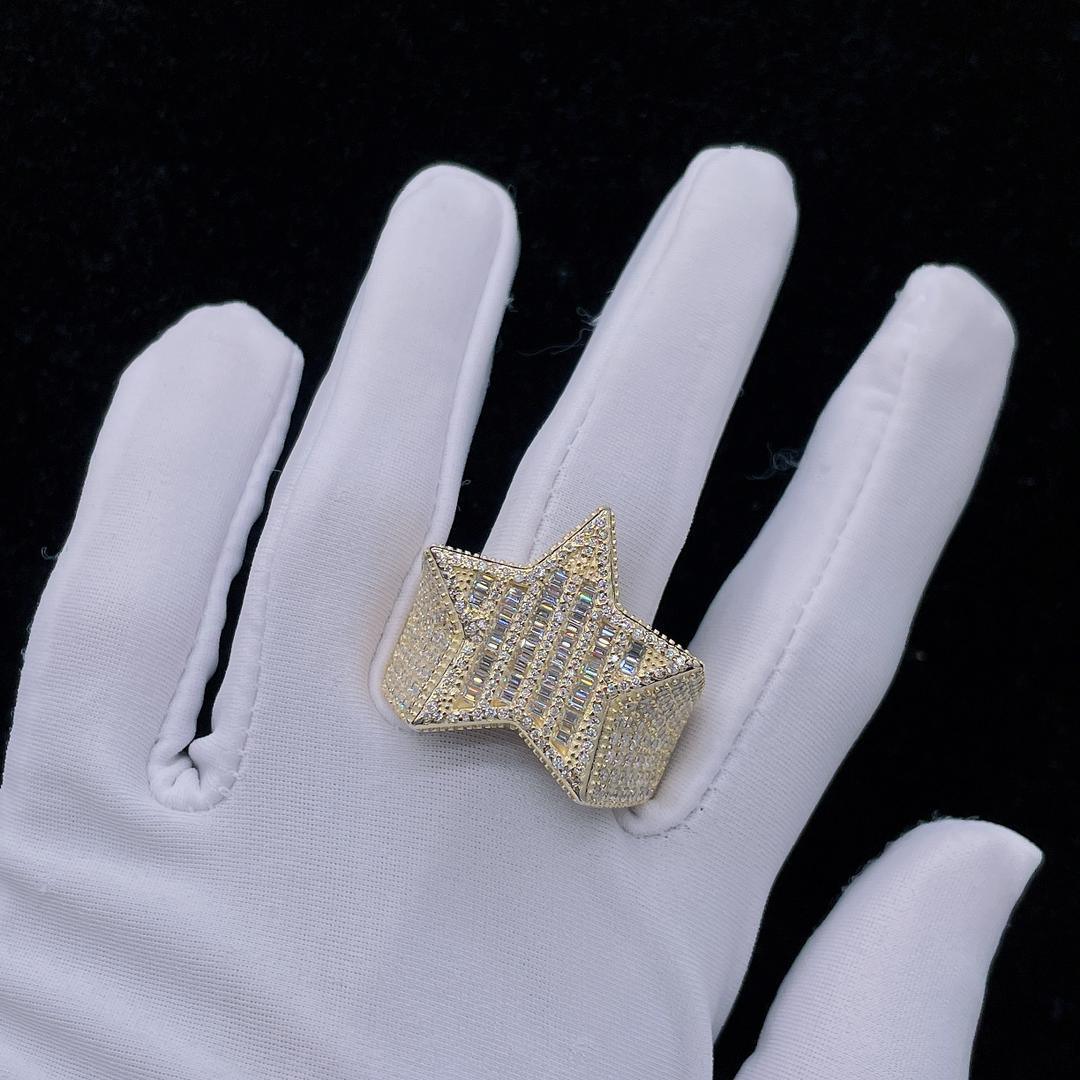 Baguette Moissanite Star Ring