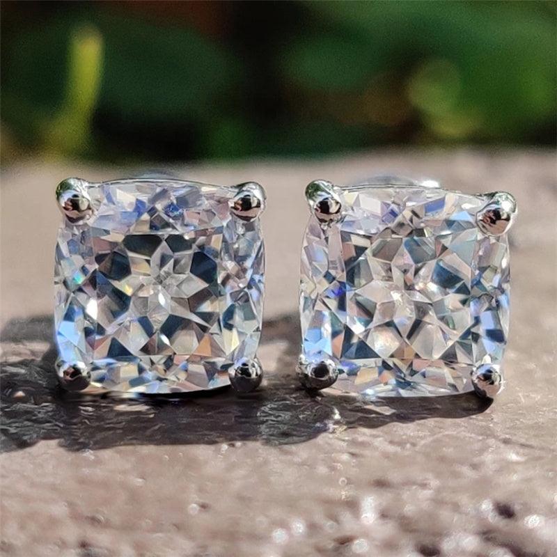 Cushion Cut Moissanite Earrings