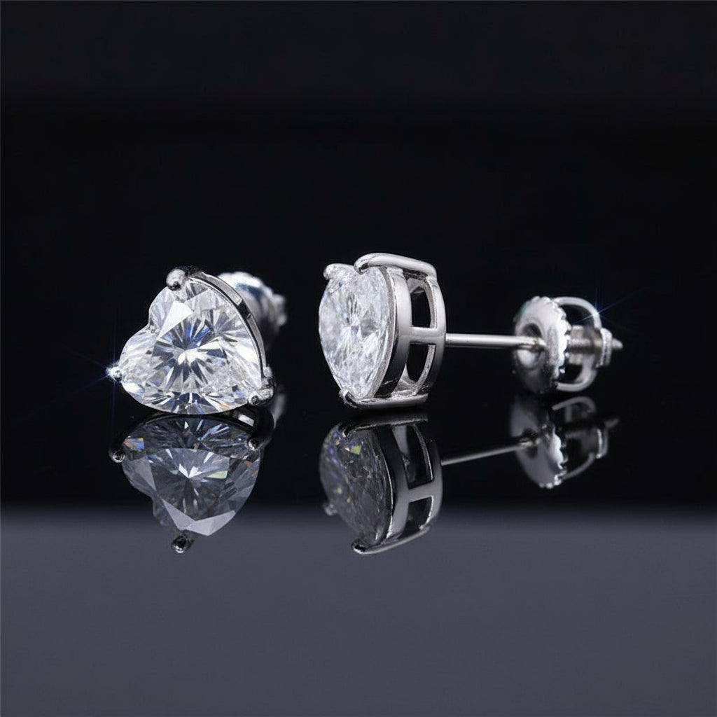 Heart Cut Moissanite Earrings - The Real Jewelry CompanyThe Real Jewelry CompanyEarrings