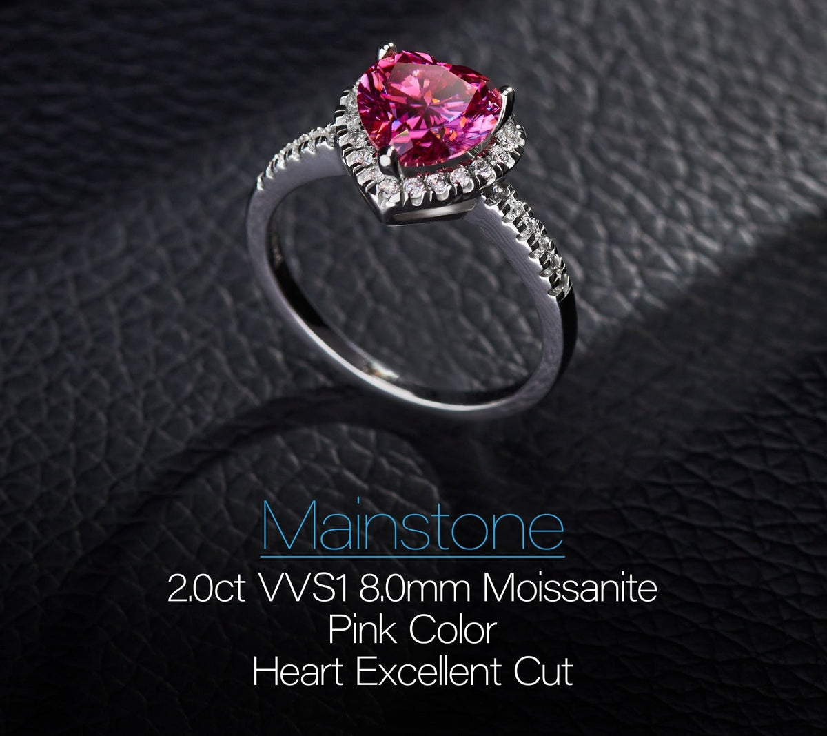 Pink Heart Cut Moissanite Ring - The Real Jewelry CompanyThe Real Jewelry CompanyRings