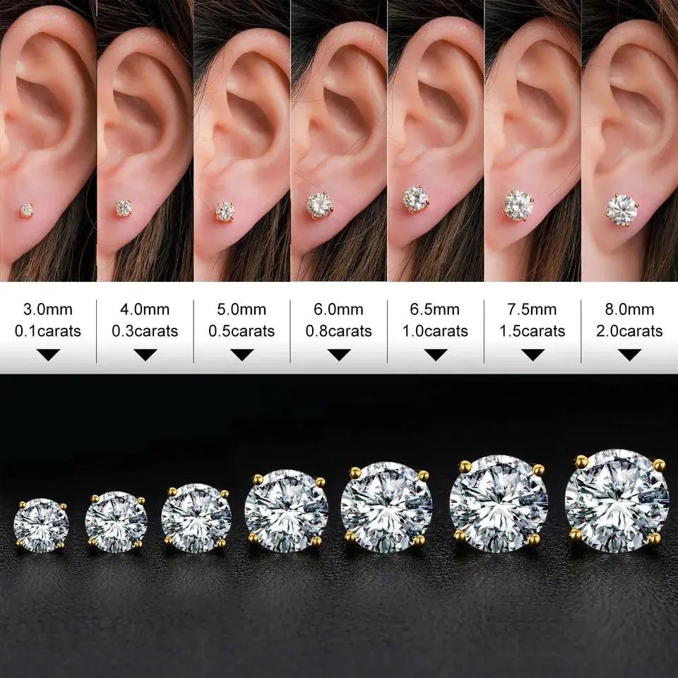 10K Gold Moissanite Stud Earrings