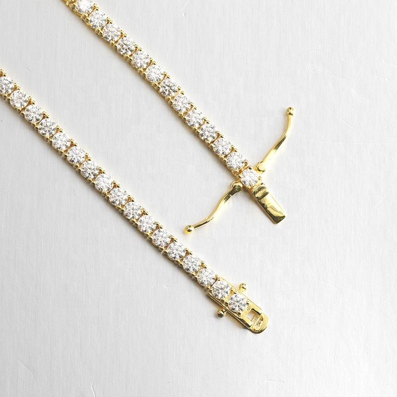 10K Solid Gold 3mm Moissanite Tennis Chain - The Real Jewelry CompanyThe Real Jewelry CompanyNecklaces