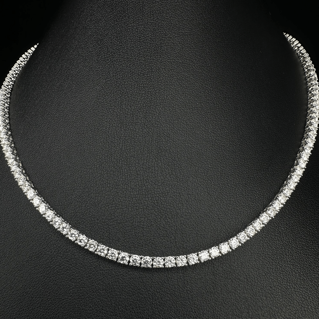 10K Solid Gold 3mm Moissanite Tennis Chain - The Real Jewelry CompanyThe Real Jewelry CompanyNecklaces