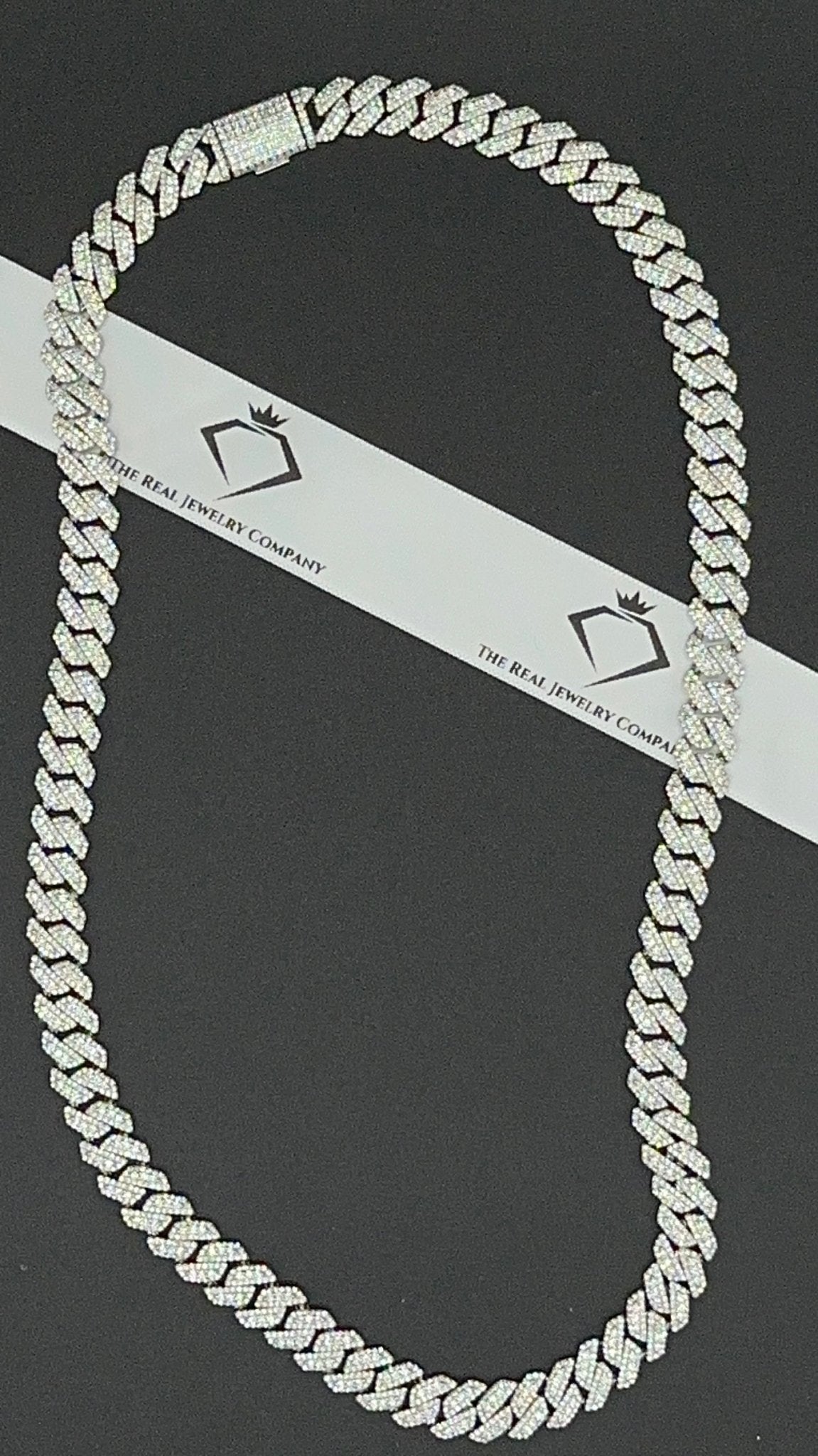 10mm Moissanite Halo Set Cuban Chain (STOCK) - The Real Jewelry CompanyRoyal Chain GroupNecklaces