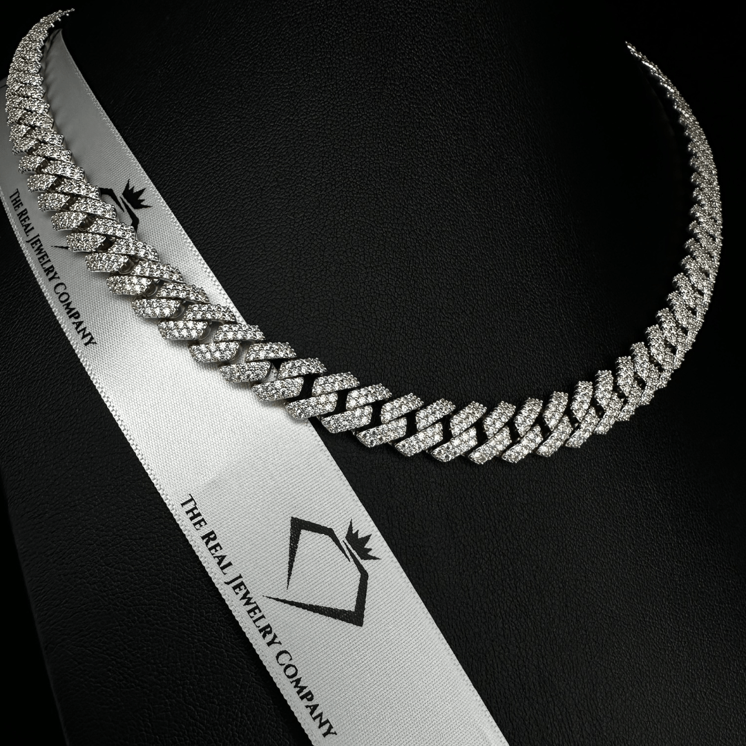 10mm Moissanite Prong Cuban Link Chain