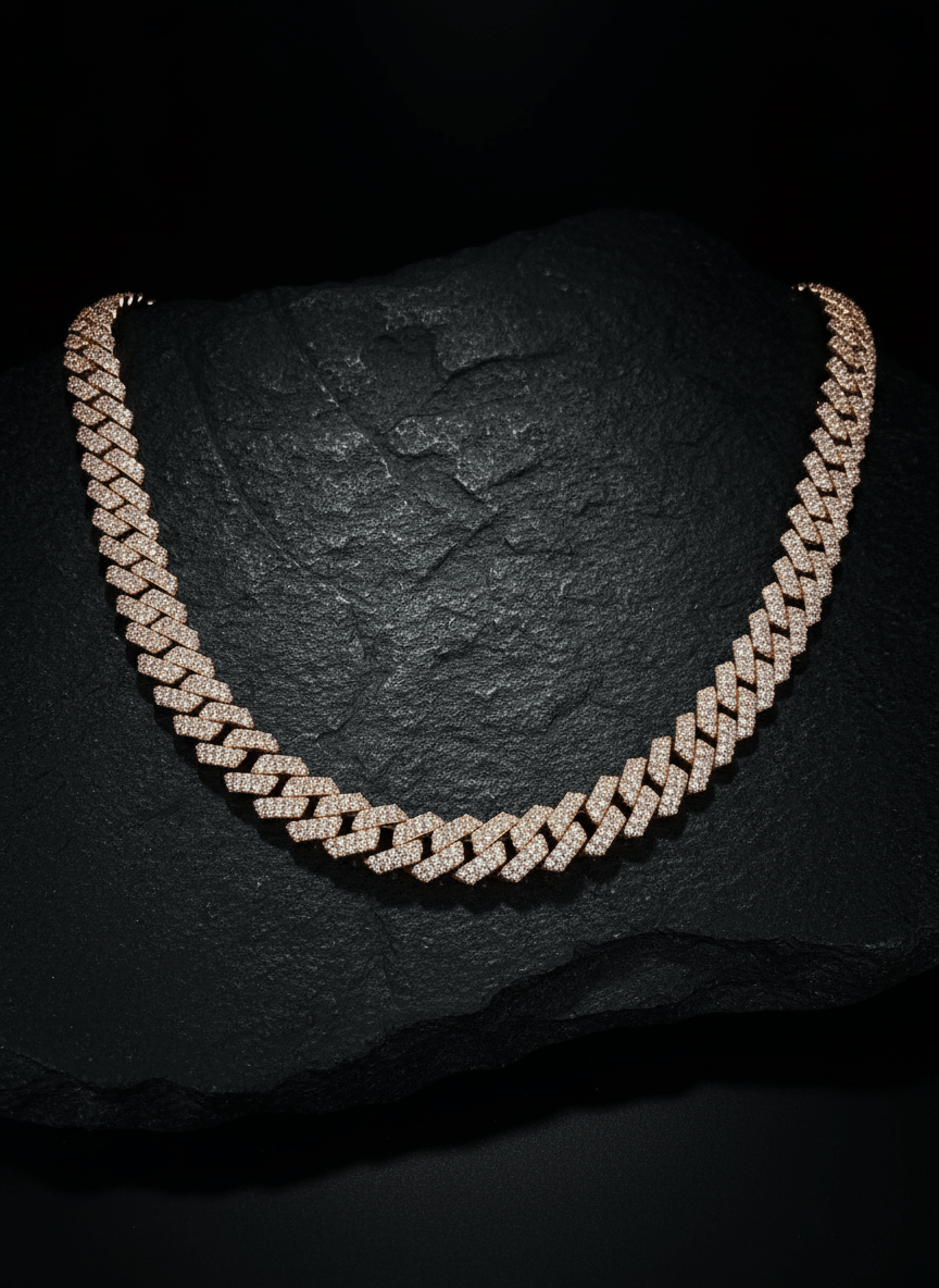 10mm Moissanite Prong Cuban Link Chain