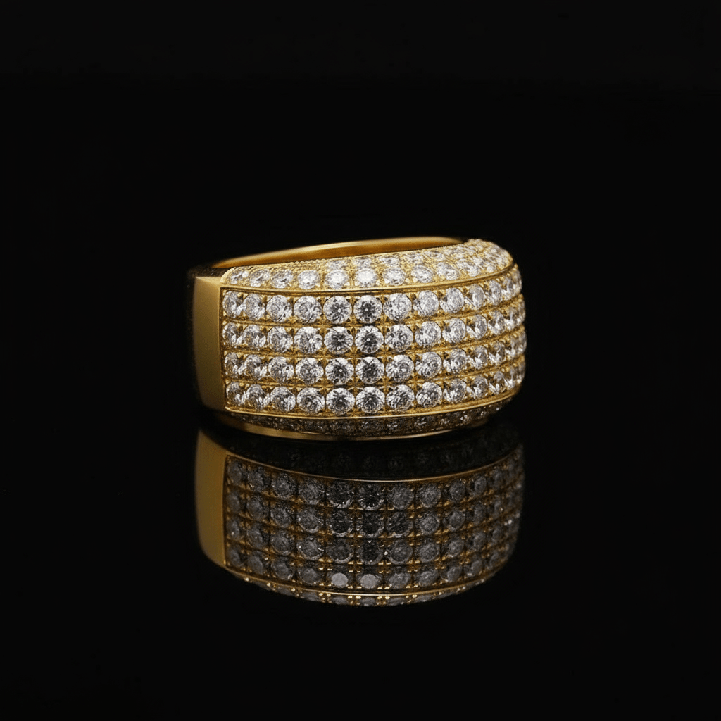 10mm Round Cut Moissanite Ring