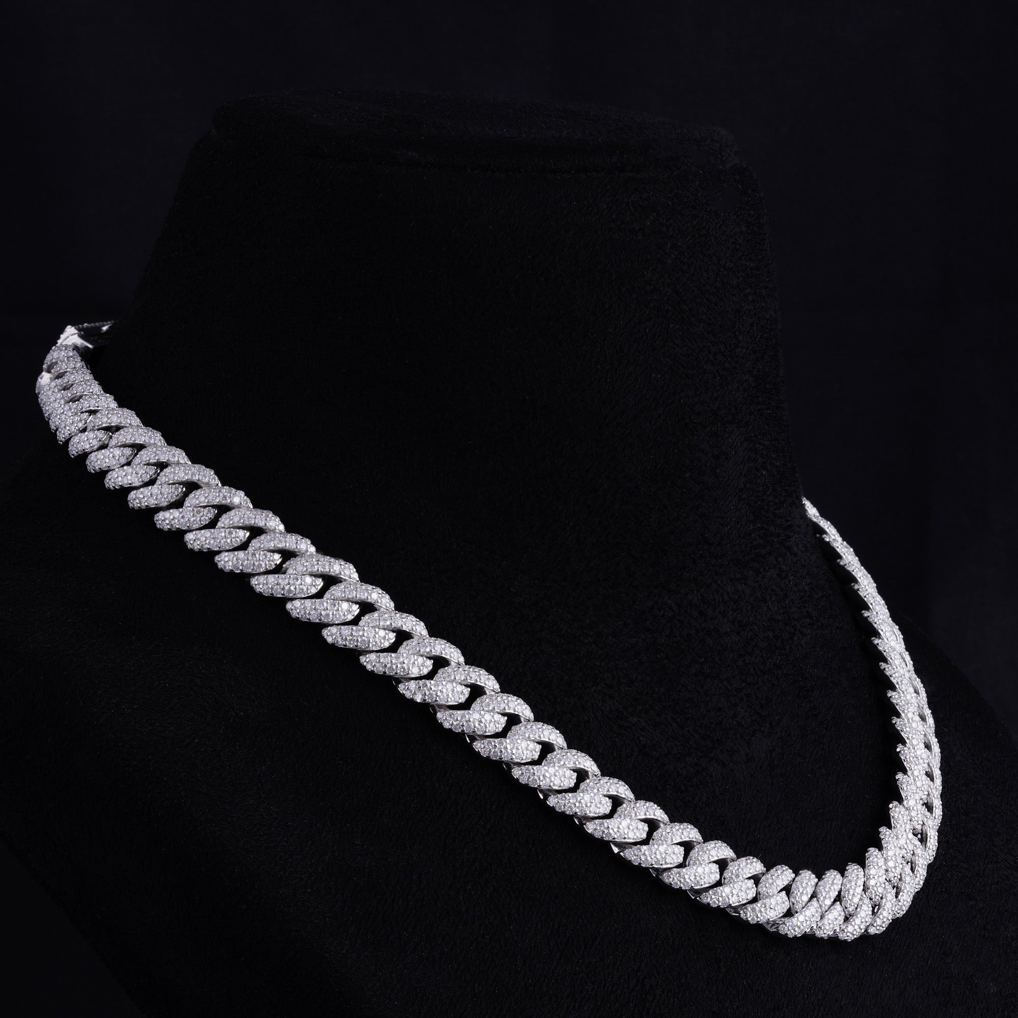 12MM 925 Silver and VVS Lab Grown Diamond Cuban Chain (STOCK) - The Real Jewelry CompanyThe Real Jewelry CompanyNecklaces