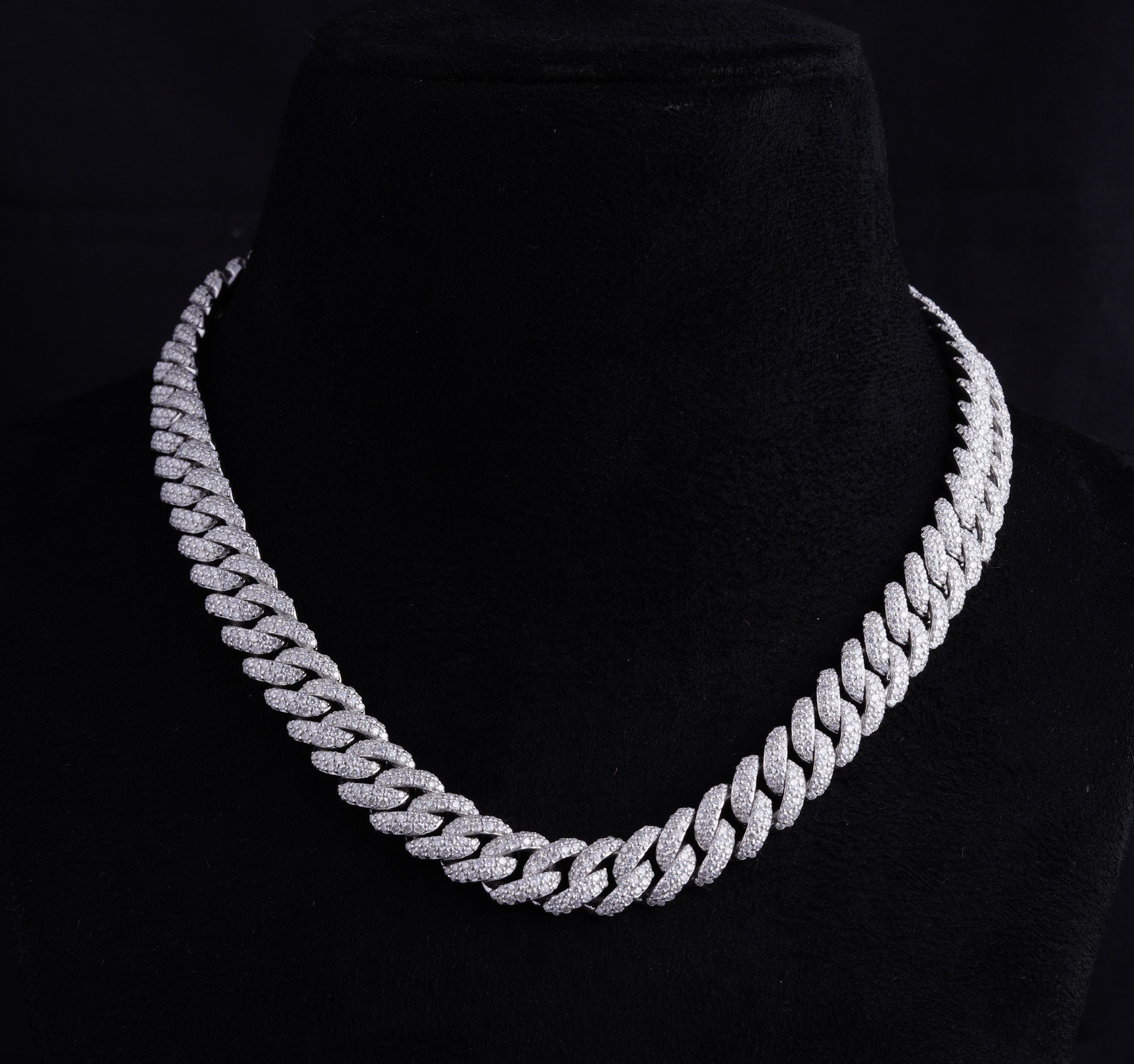 12MM 925 Silver and VVS Lab Grown Diamond Cuban Chain (STOCK) - The Real Jewelry CompanyThe Real Jewelry CompanyNecklaces