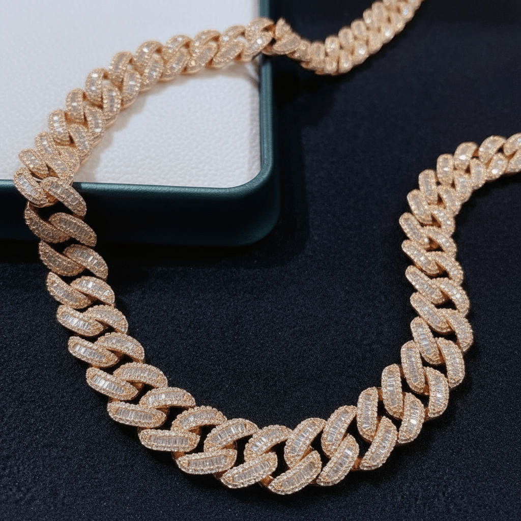 12MM Baguette Moissanite Cuban Chain