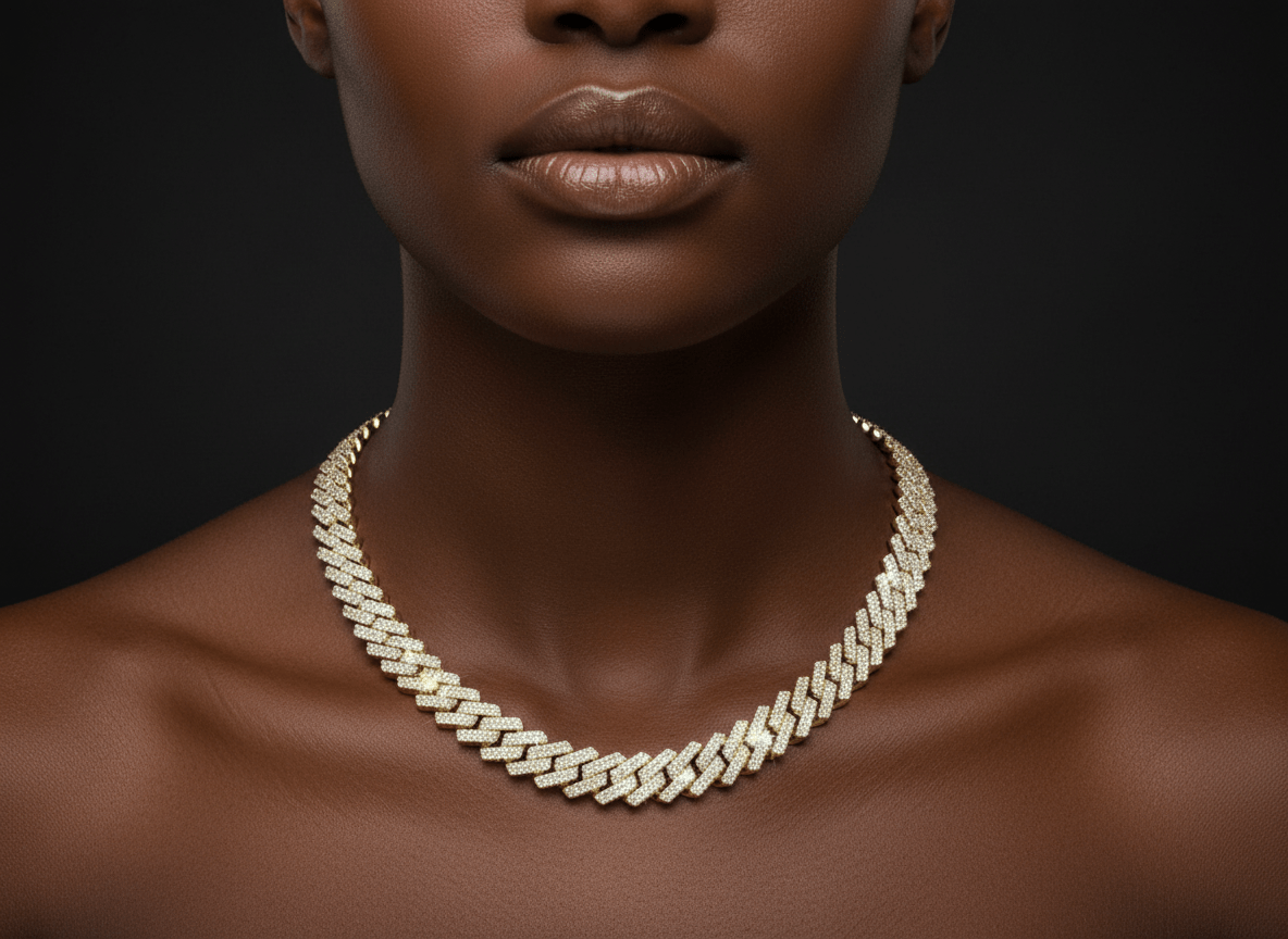 12MM Moissanite Prong Style Cuban Chain – D - Color VVS Brilliance