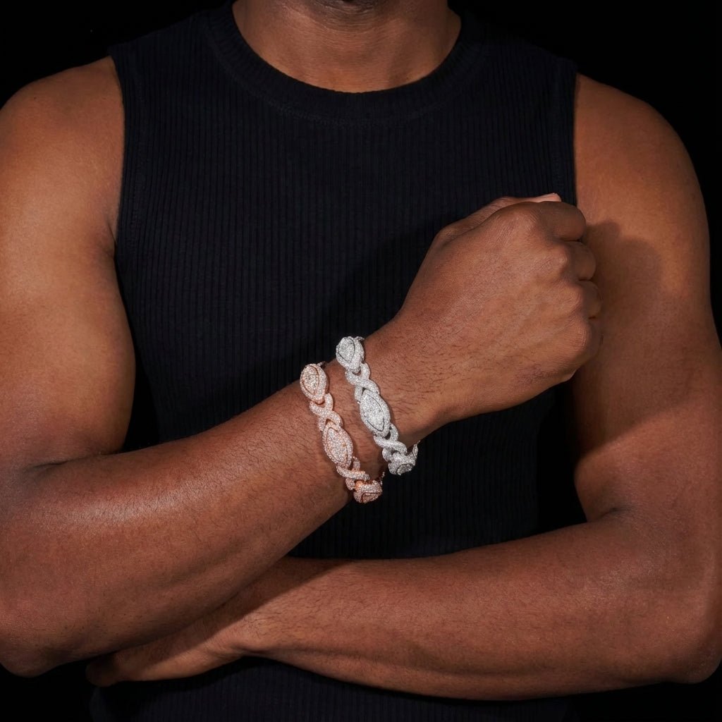 13mm Cat Eye Infinity Link Bracelet | VVS Moissanite and 925 Silver