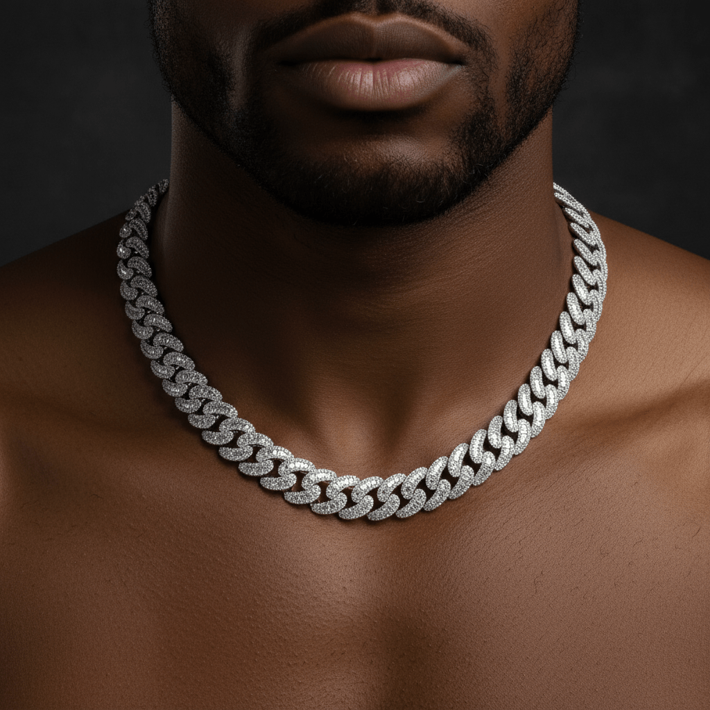 15MM Baguette Moissanite Cuban Chain