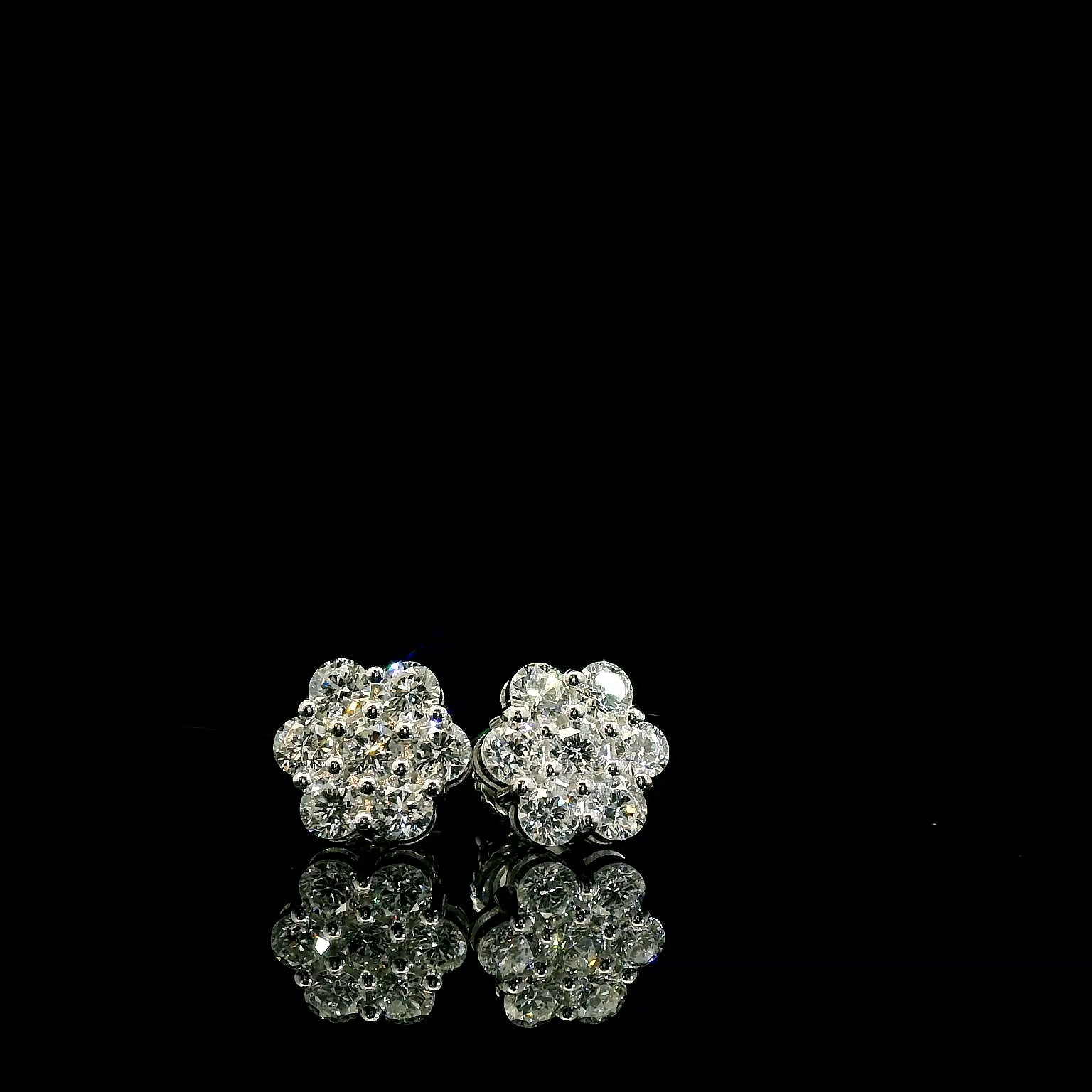 2CTW Diamond Flower Cluster Earrings - The Real Jewelry CompanyThe Real Jewelry CompanyEarrings