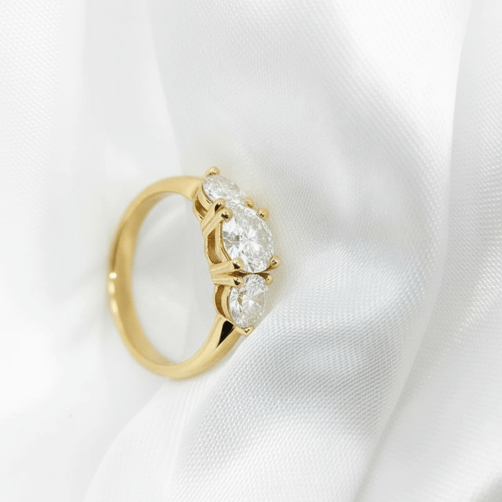 3CTW Round Cut Moissanite Engagement Ring