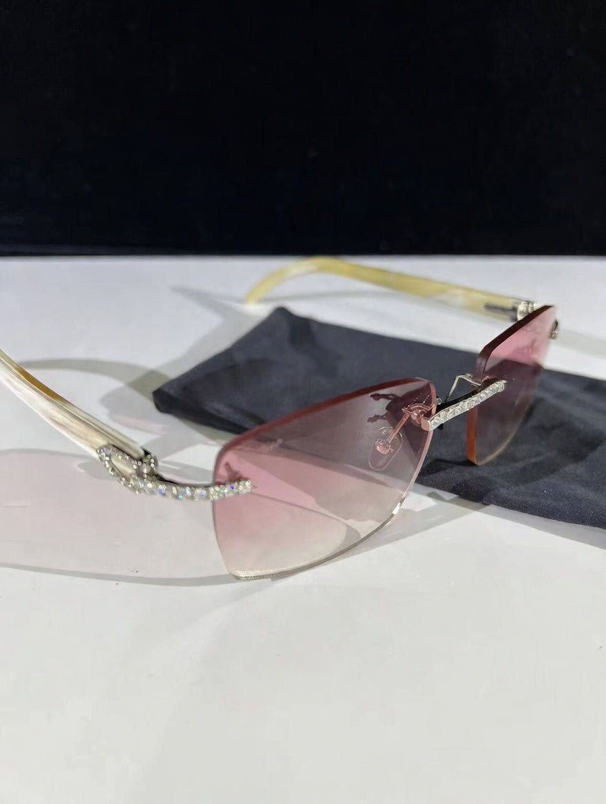 TRJC VVS Moissanite Glasses White Horn | Luxury Eyewear - image 3