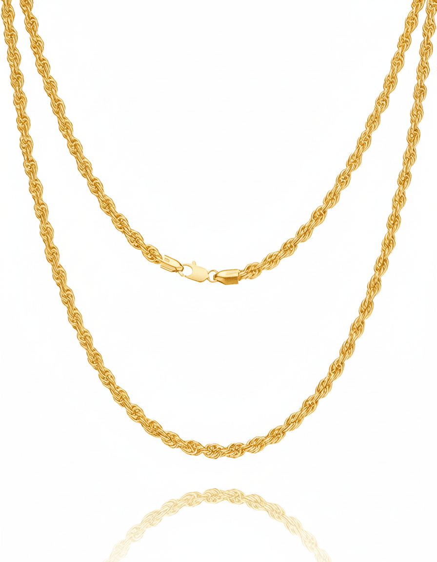 4mm Gold Over Silver Rope Chain