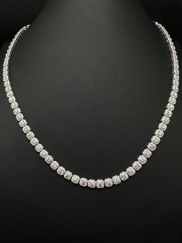 5MM Moissanite Cluster Tennis Chain – D-Color VVS Brilliance