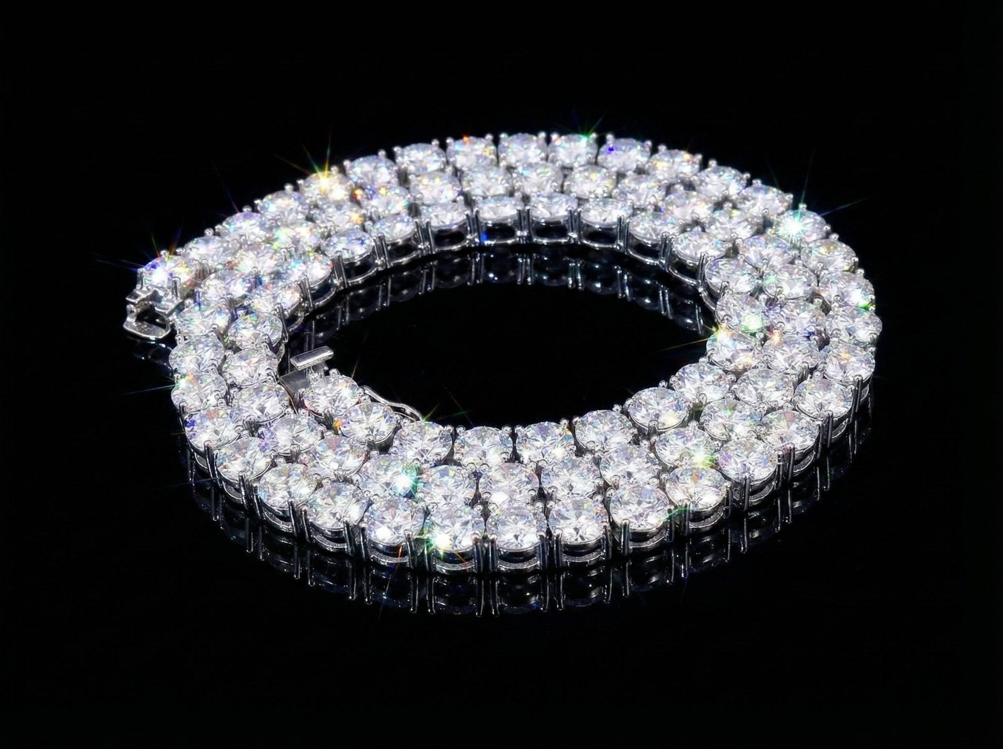 6.5MM Moissanite Tennis Chain – D - Color IF–VVS1 Brilliance | 925 Silver Luxury Edition