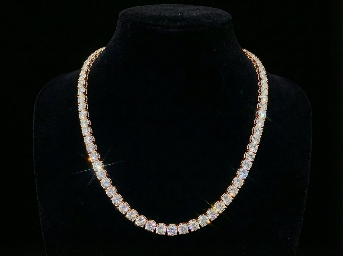 6.5MM Moissanite Tennis Chain – D - Color IF–VVS1 Brilliance | 925 Silver Luxury Edition