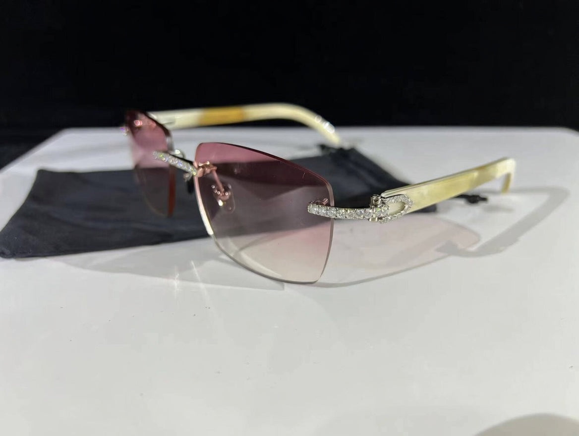 TRJC VVS Moissanite Glasses White Horn | Luxury Eyewear - image 4