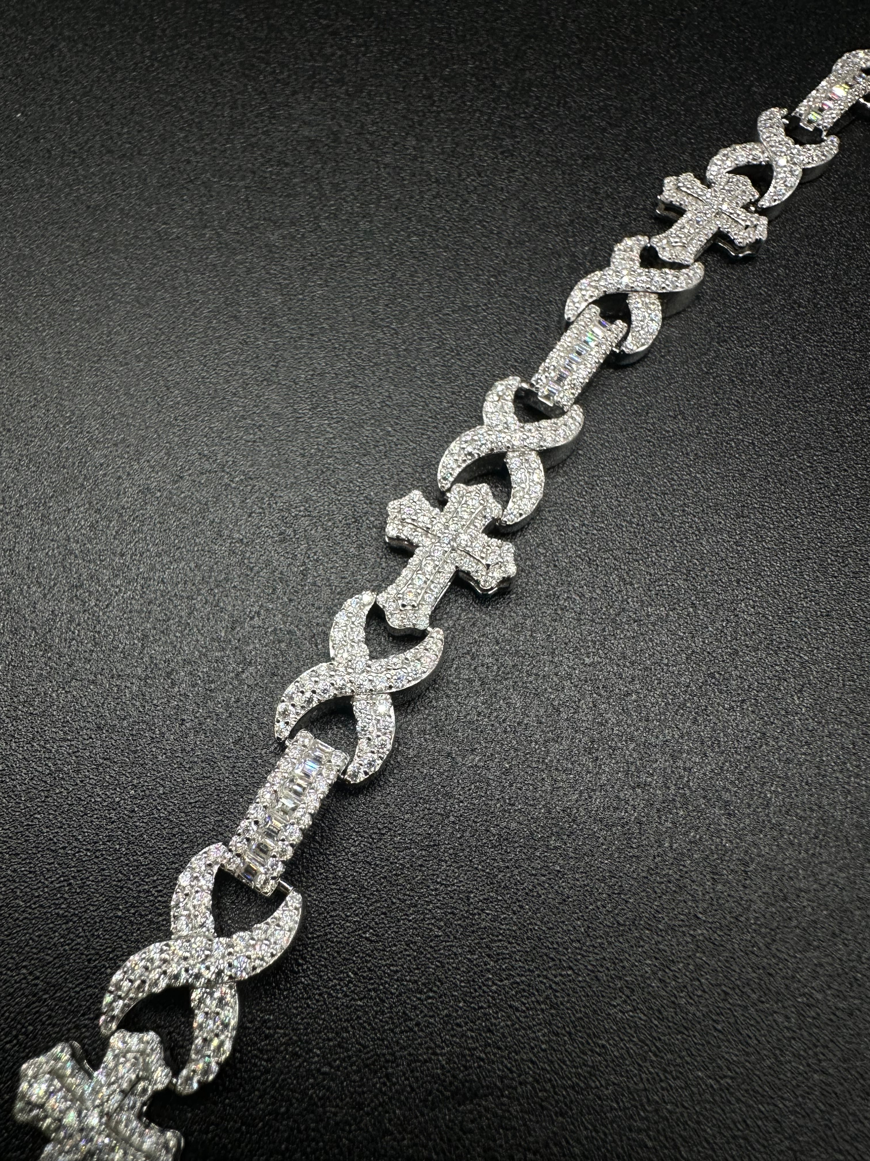 Moissanite Infinity Cross Tennis Bracelet