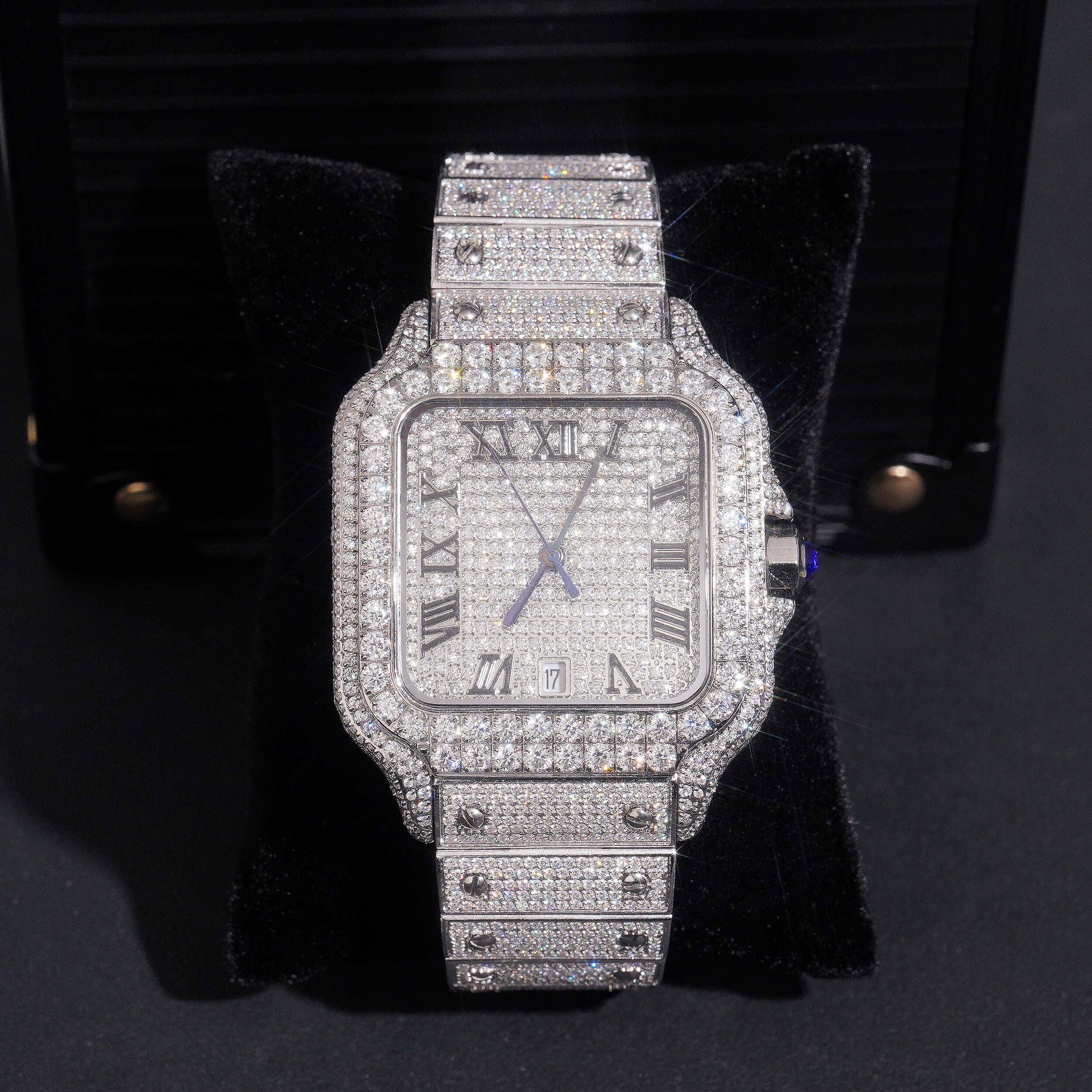 Iced Out Men Watch Moissanite Diamond Pass Diamond Tester - Moissanite Watch from The Real Jewelry Company